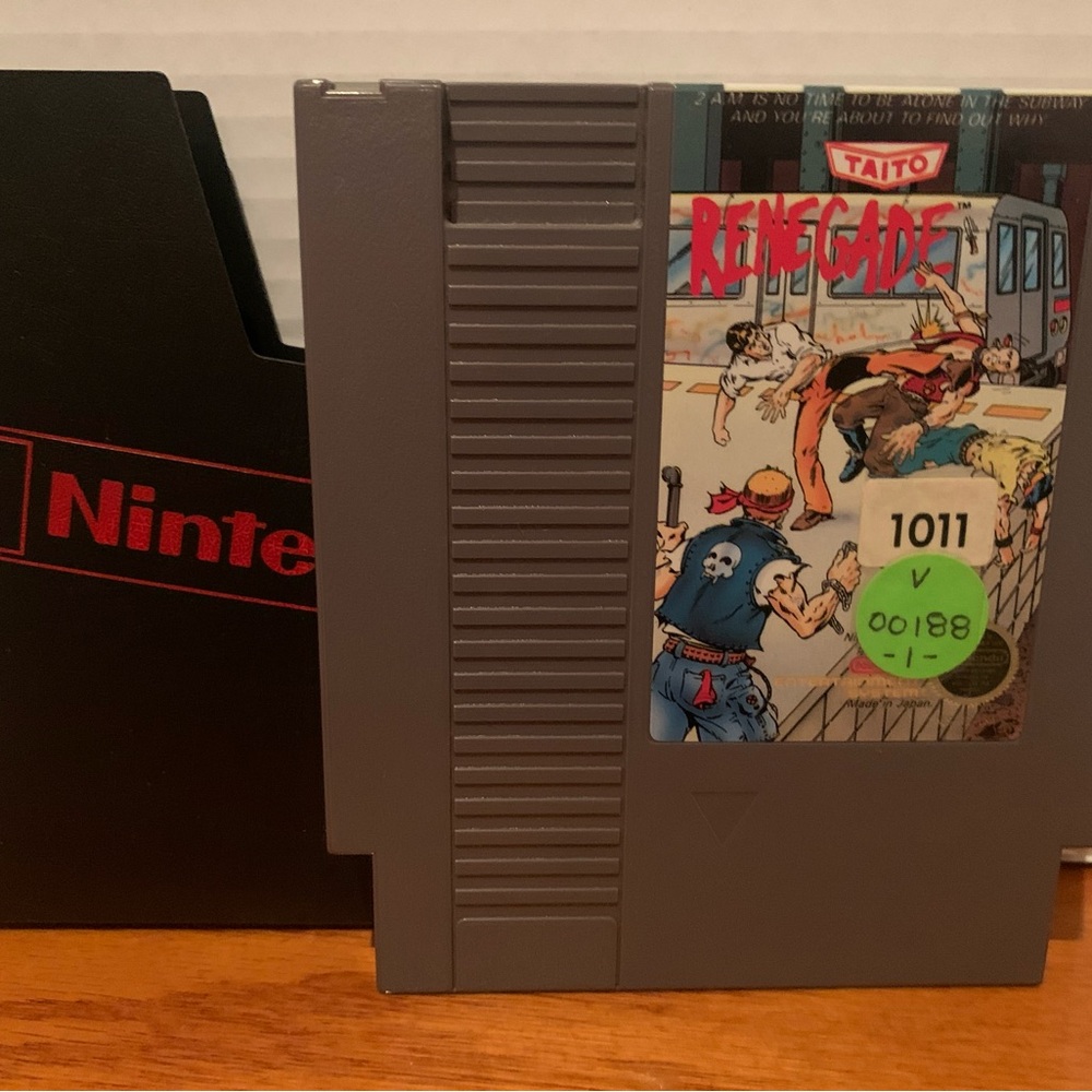 Nintendo Taito Renegade Game Cartridge - Gray and Red